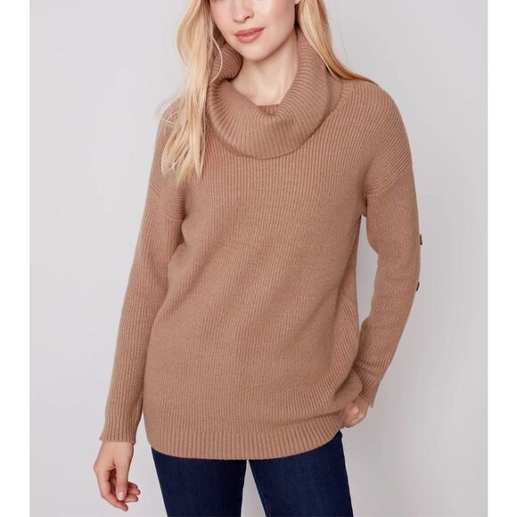 NWT CHARLIE B Turtleneck Button Down Sleeve Sweater Size XS - Picture 2 of 9